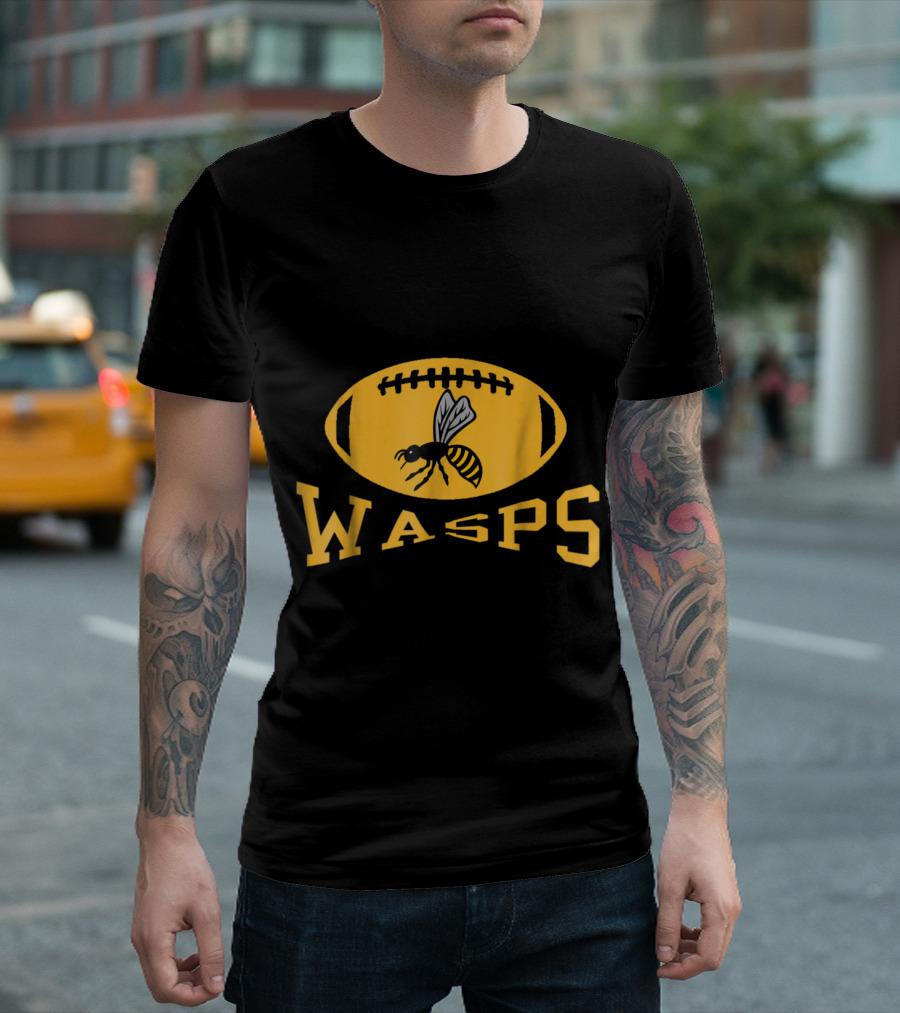 Wasps Rugby Top English Union Logo Oval Ball T-Shirt