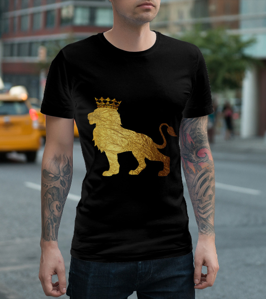 Golden King Lion With Crown T-Shirt