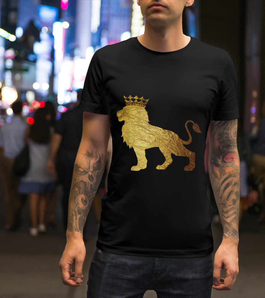 Golden King Lion With Crown T-Shirt