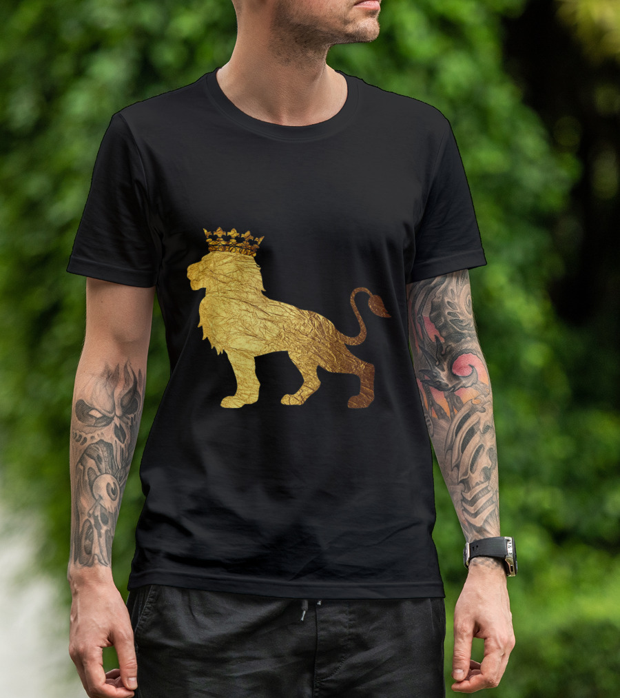 Golden King Lion With Crown T-Shirt