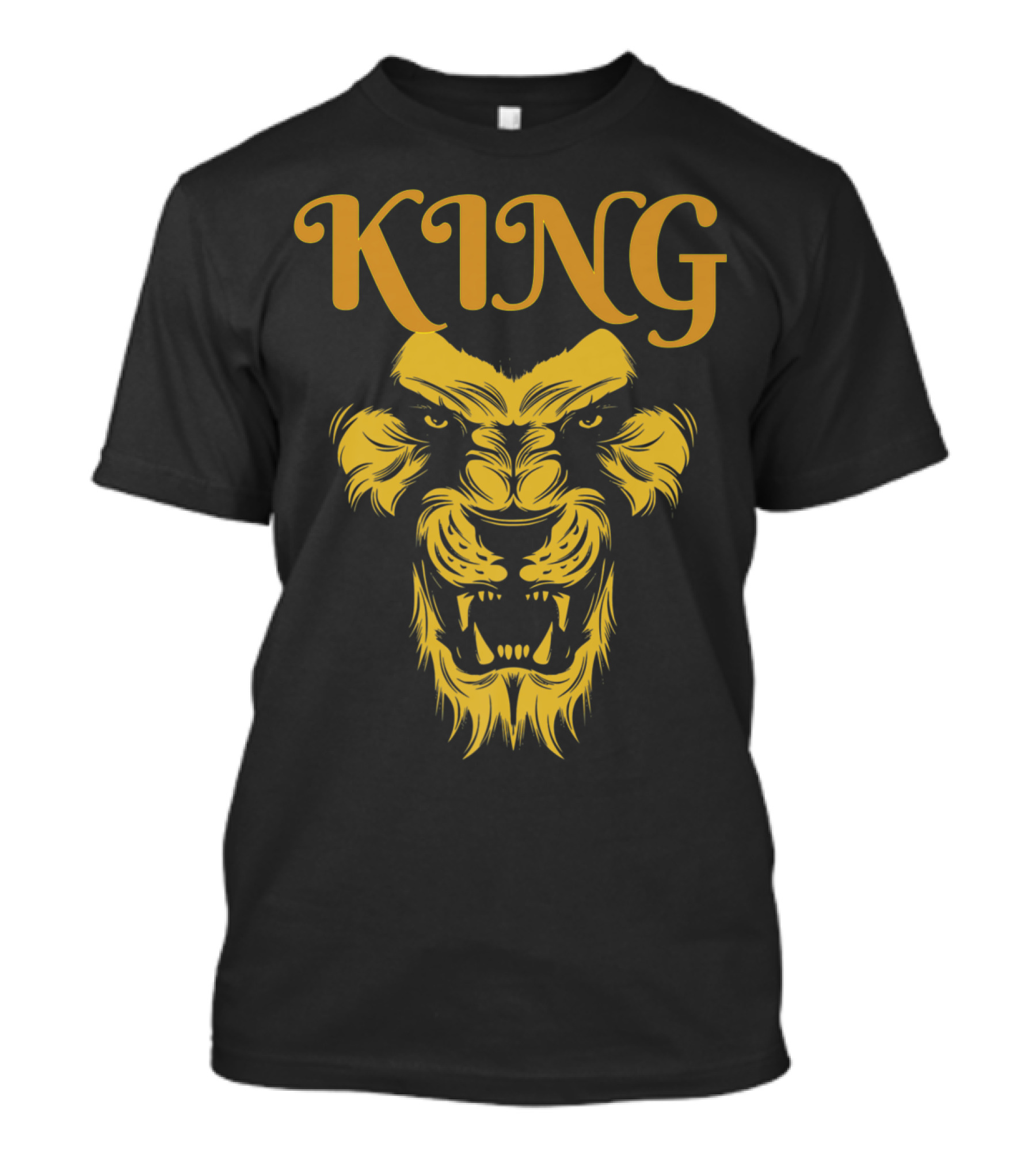 King Lion Mens Hustler Gold Roaring Feline Majesty T-Shirt