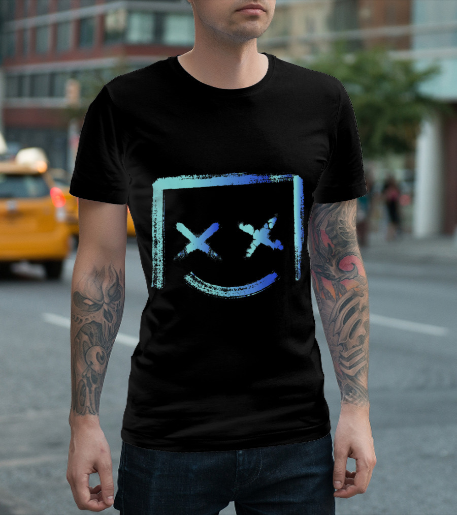 Happy Marshmall Smores Blue Smile Face T-Shirt