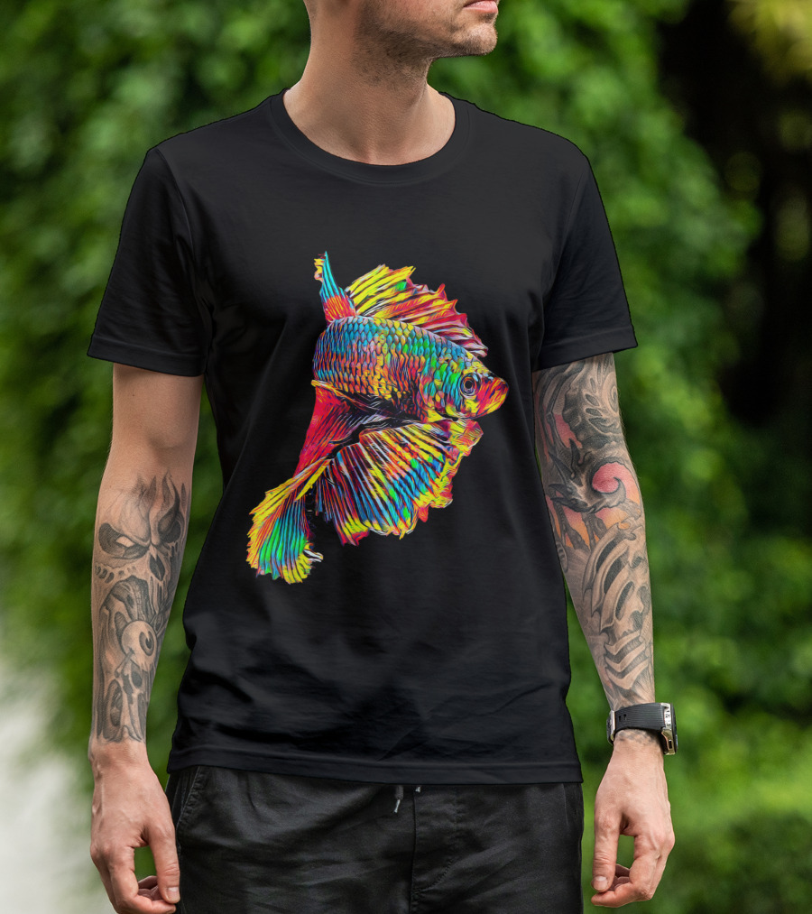 Colorful Siamese Fighting Fish Neon Betta T-Shirt