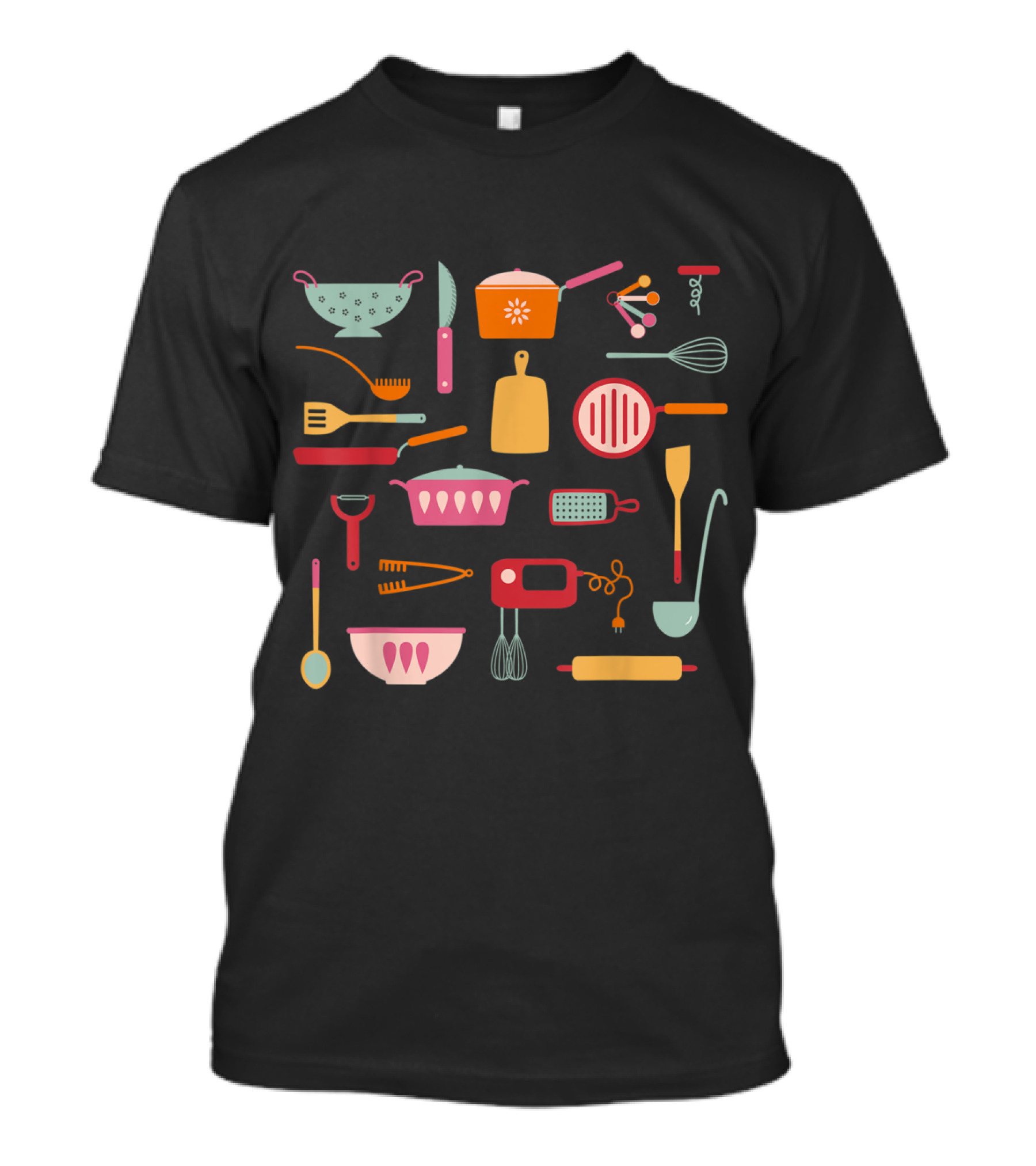 Essential Kitchen Tools And Cooking Utensils Illustration Collection T-Shirt