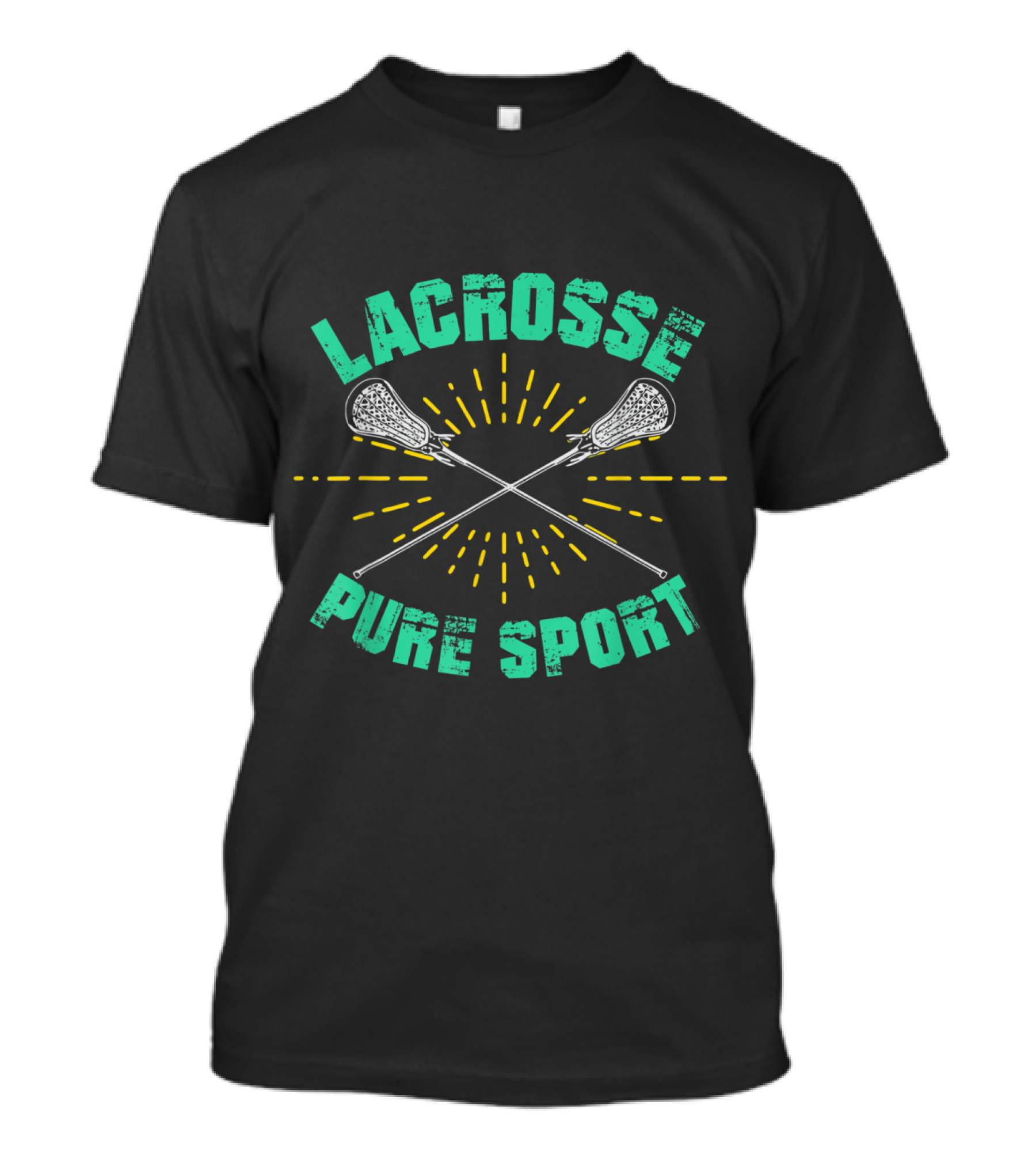 Lacrosse Pure Sport Athletic Featuring Crossed Sticks And Dynamic Lines T-Shirt