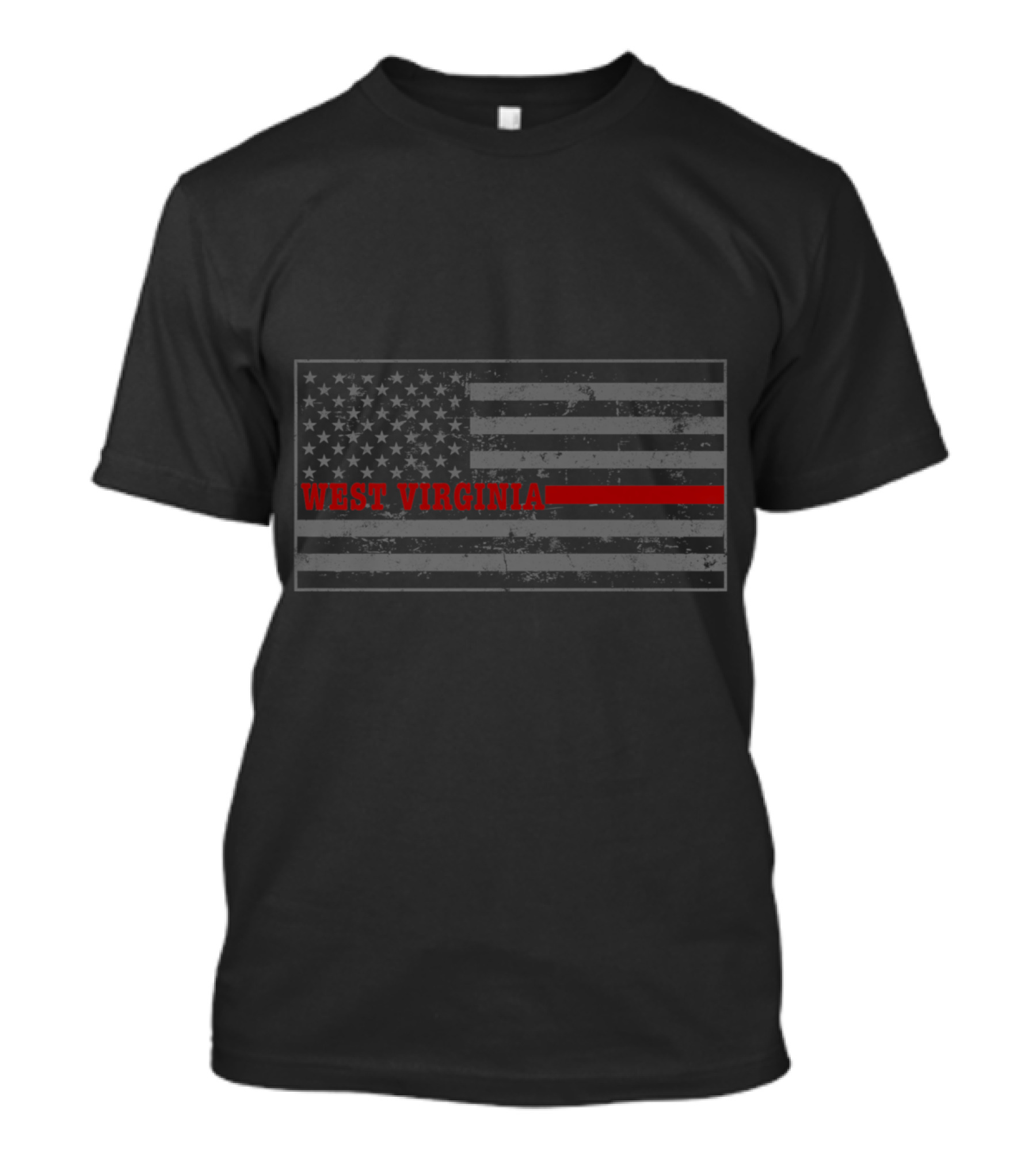 West Virginia Thin Red Line American Flag Firefighter T-Shirt