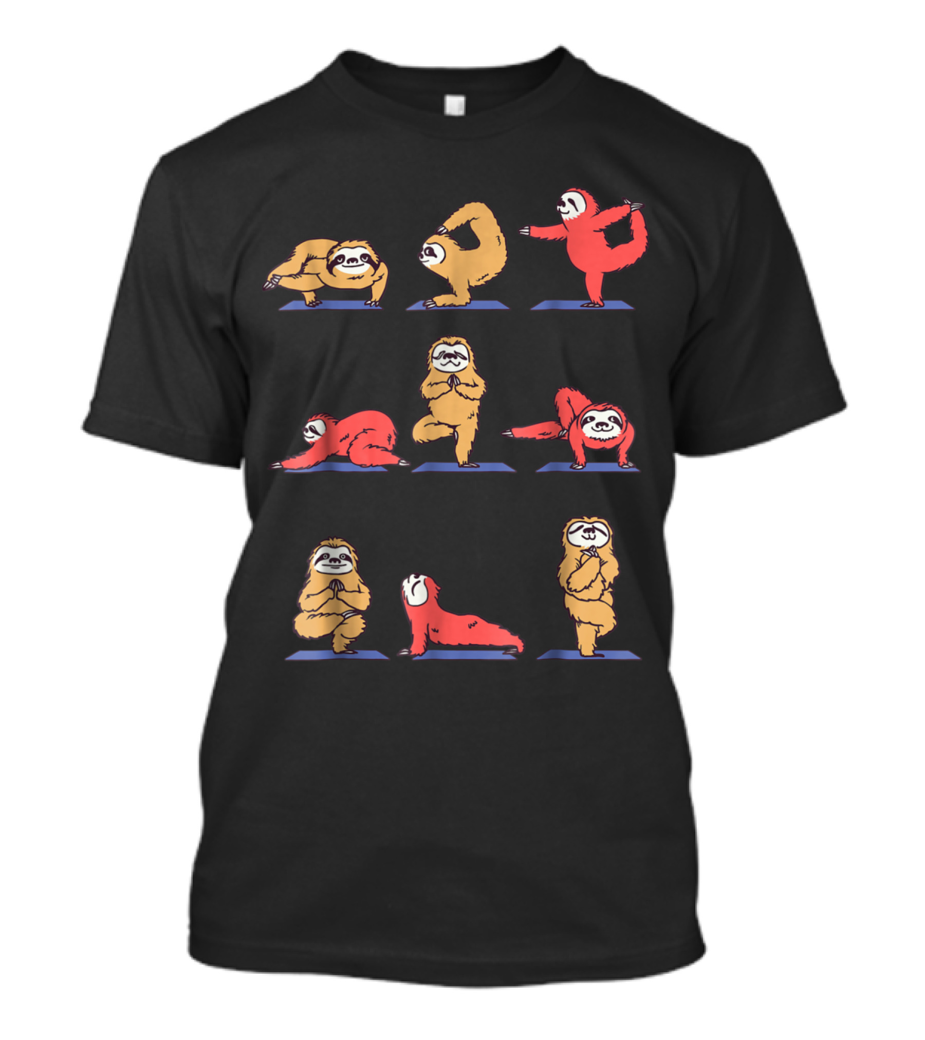 Sloth Yoga Asana Pose And Meditation With Playful Sloths In Various Yoga Positions T-Shirt