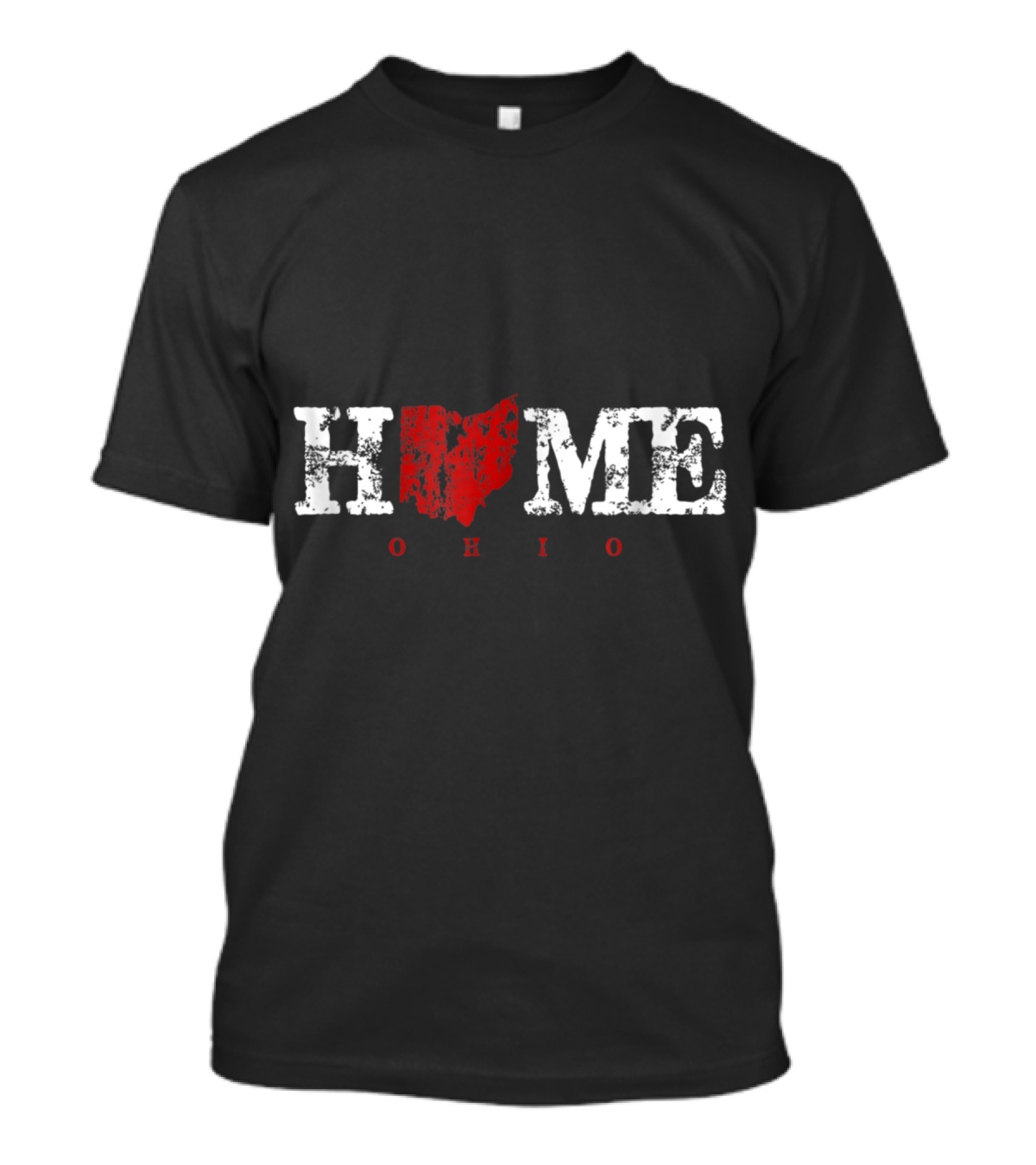 Home Ohio Red State Shaped Lettering T-Shirt