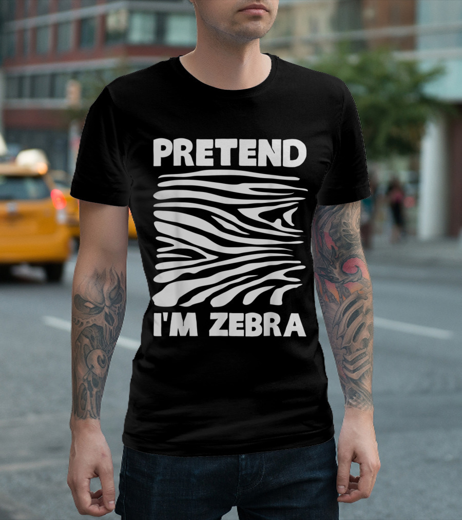 Pretend I'm Zebra Lazy Stripe Humor T-Shirt