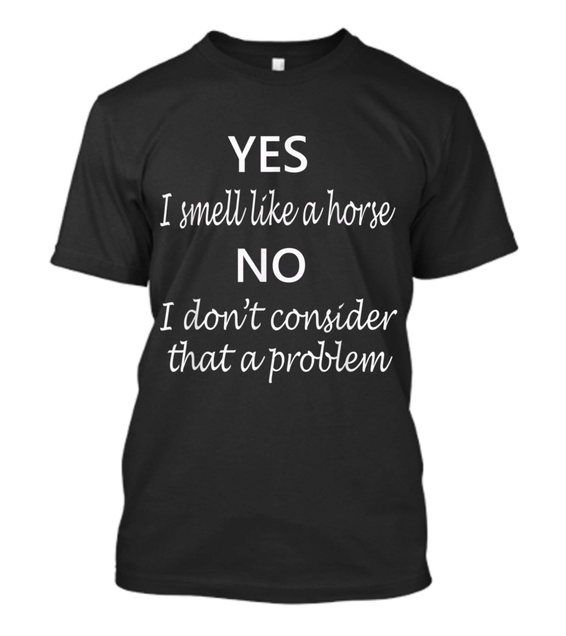 Yes I Smell Like A Horse No I Don't Consider That A Problem Funny Horse Riding T-Shirt