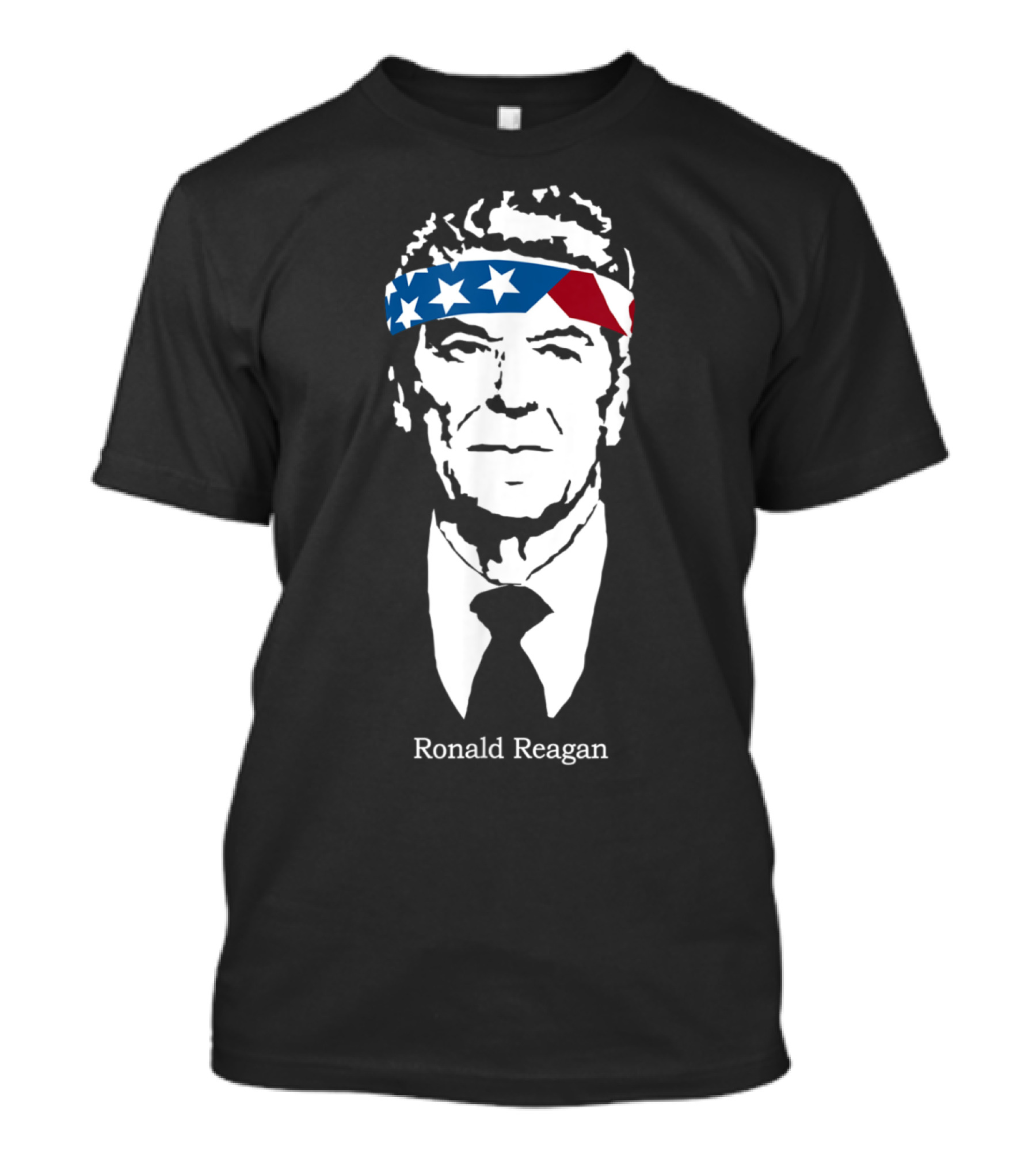 Ronald Reagan American Flag Headband Patriotic 4th Of July Merica T-Shirt
