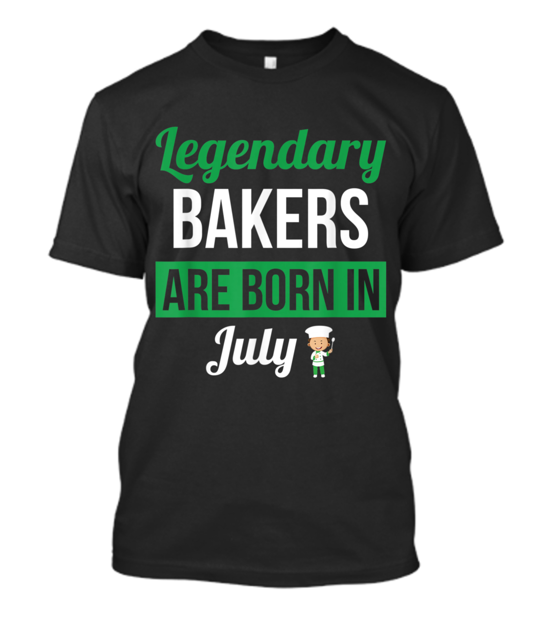 Legendary July Birth Bakers With Cartoon Chef T-Shirt