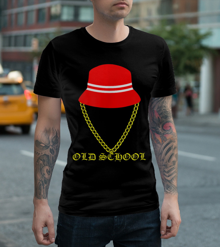 Old School 1980s Red Hat Gold Chain T-Shirt