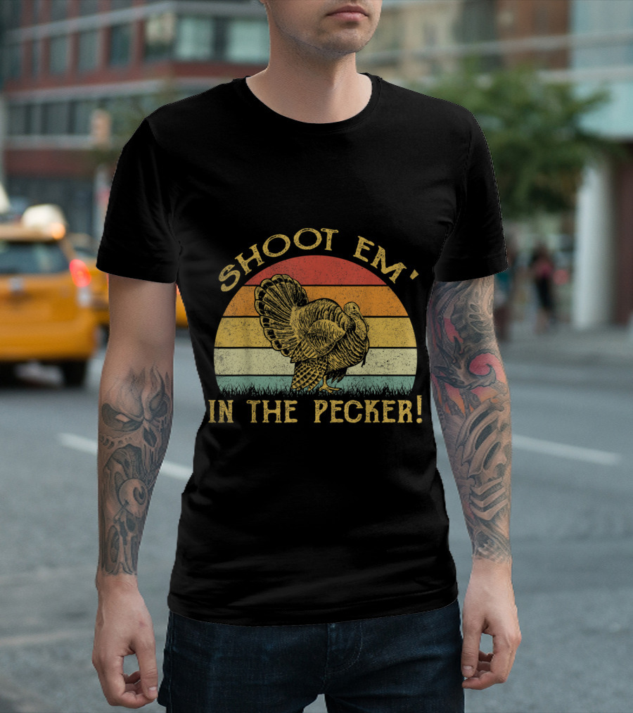 Shoot Em' In The Pecker Vintage Turkey Hunting Legend T-Shirt