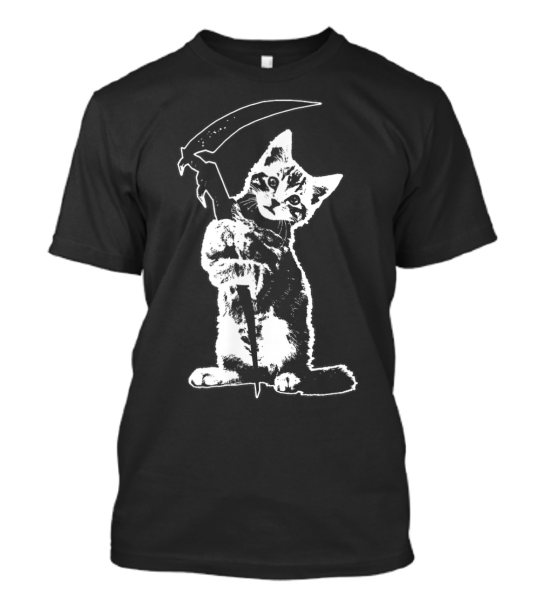 Halloween Reaper Cat With Scythe For Pet Lovers T-Shirt