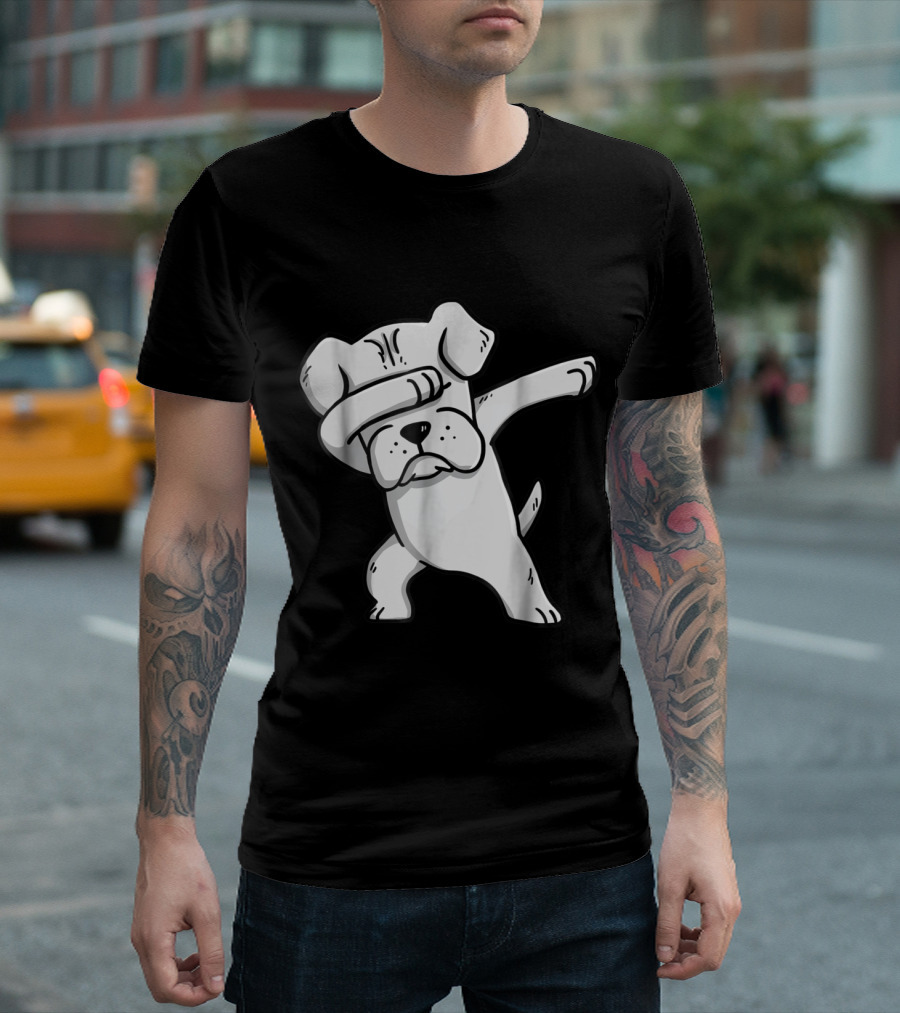 White Boxer Dog Dabbing Funny Canine Pose T-Shirt