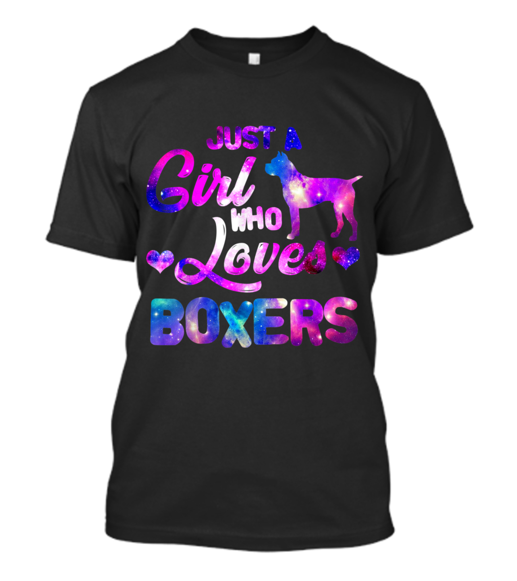 Girl Who Loves Boxers Colorful Galaxy T-Shirt