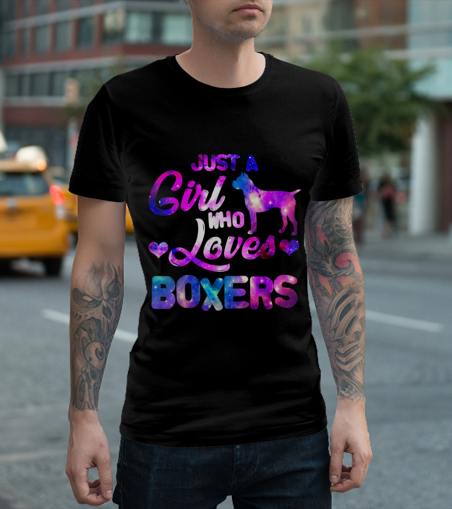 Girl Who Loves Boxers Colorful Galaxy T-Shirt