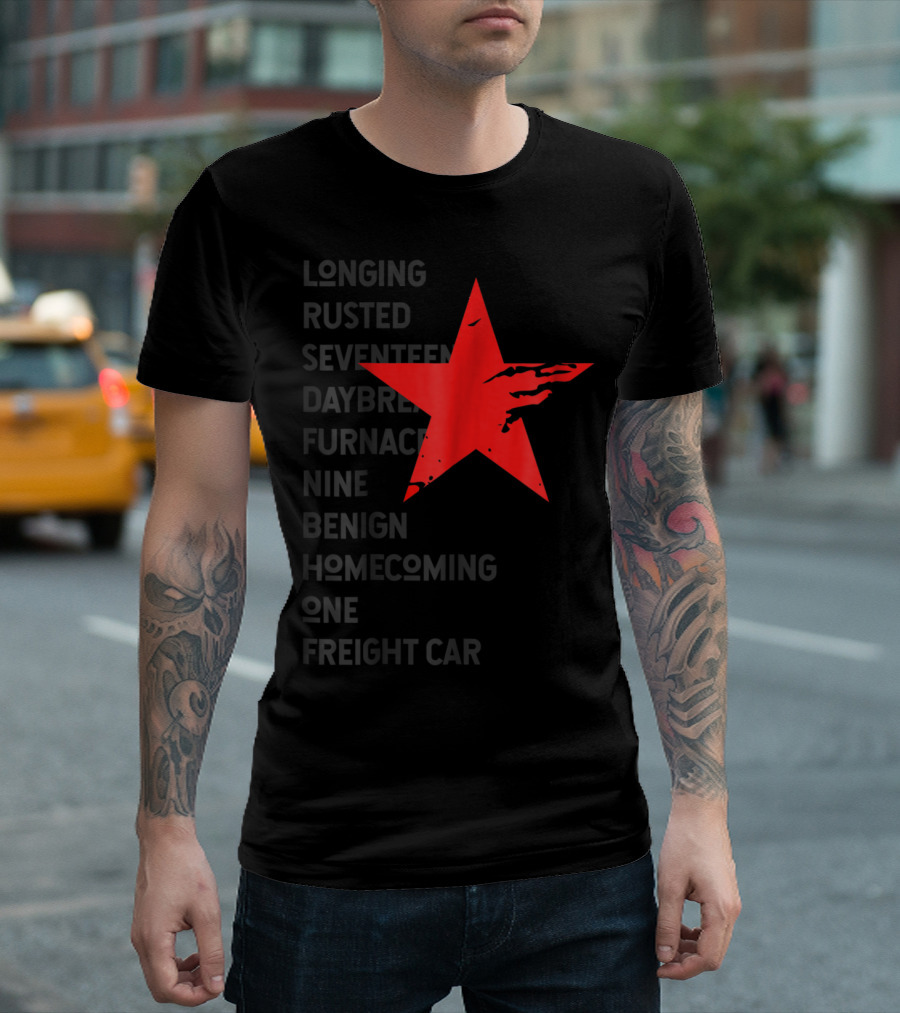 Winter Soldier Red Star Trigger Words Longing Rusted Seventeen Daybreak Furnace Nine Benign Homecoming One Freight Car T-Shirt