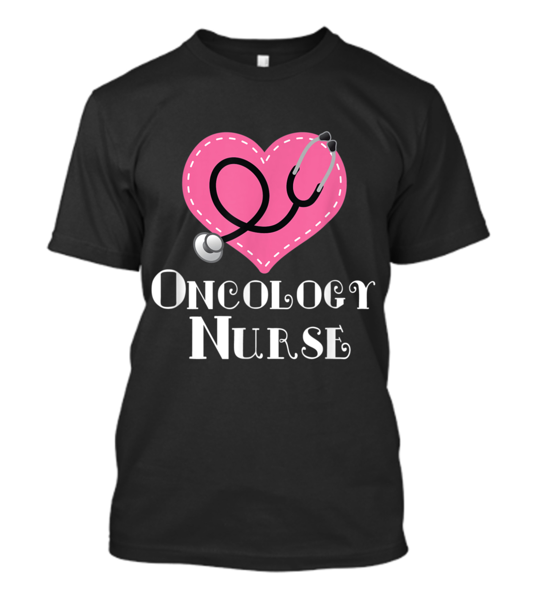 Oncology Nurse Heart Stethoscope T-Shirt