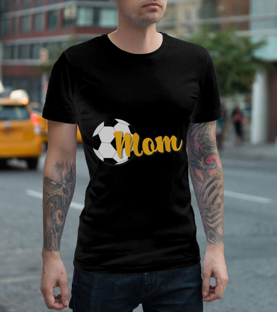 Mom Soccer Ball Gold T-Shirt