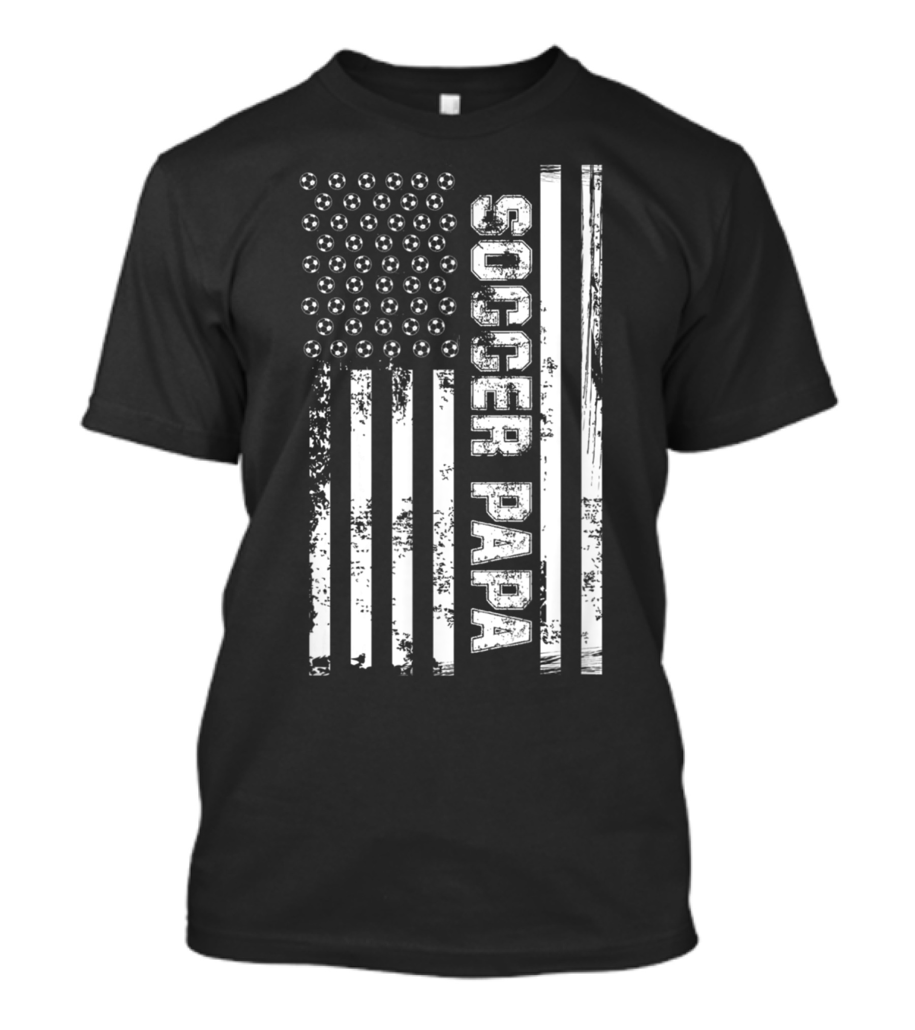 Vintage Soccer Papa USA American Flag T-Shirt