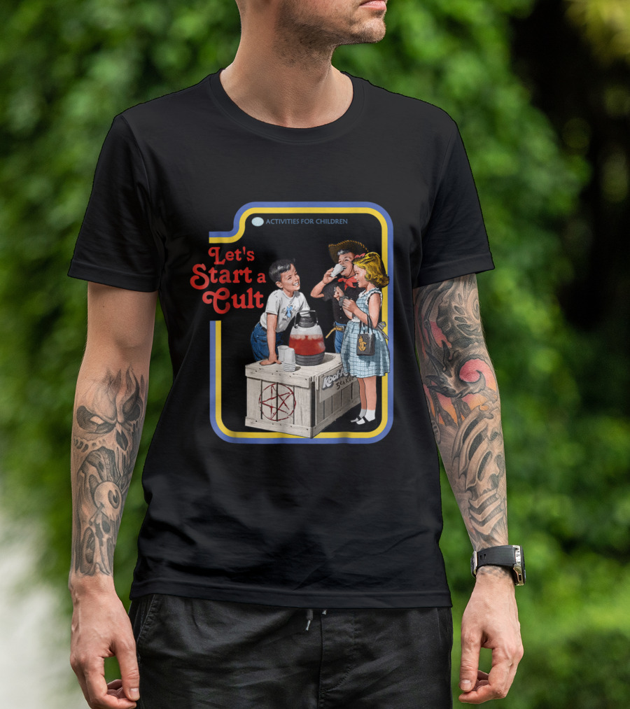 Activities For Children Let's Start A Cult Kool Aid Satire With Kids And Pentagram T-Shirt