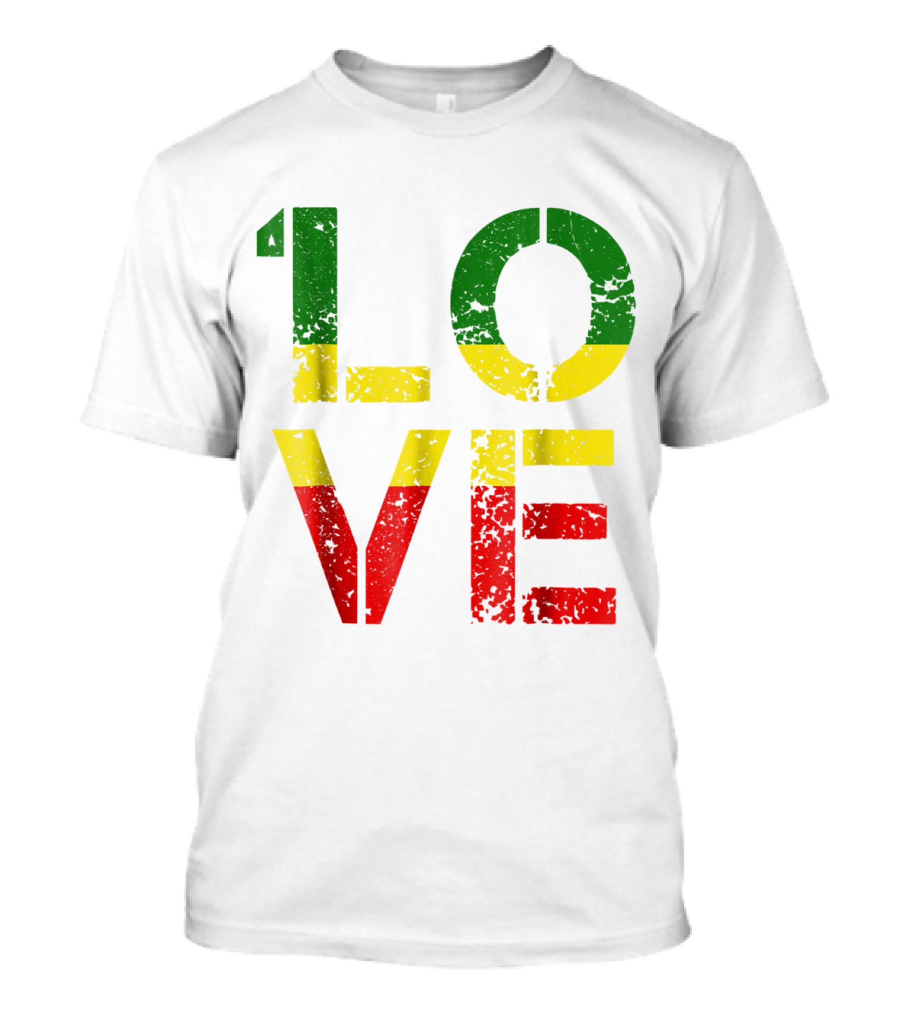 One Love Reggae Music Jamaica With Rastafarian Color T-Shirt
