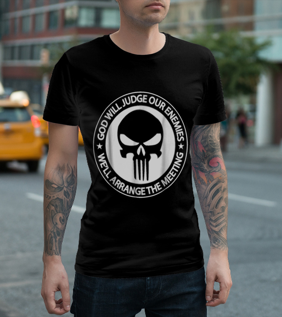 U.S. Navy Seals Original God Will Judge Our Enemies Skull Emblem T-Shirt