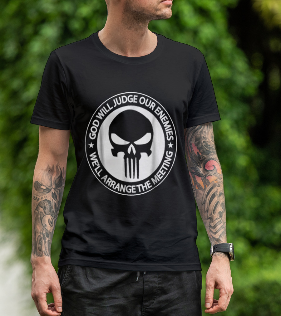 U.S. Navy Seals Original God Will Judge Our Enemies Skull Emblem T-Shirt