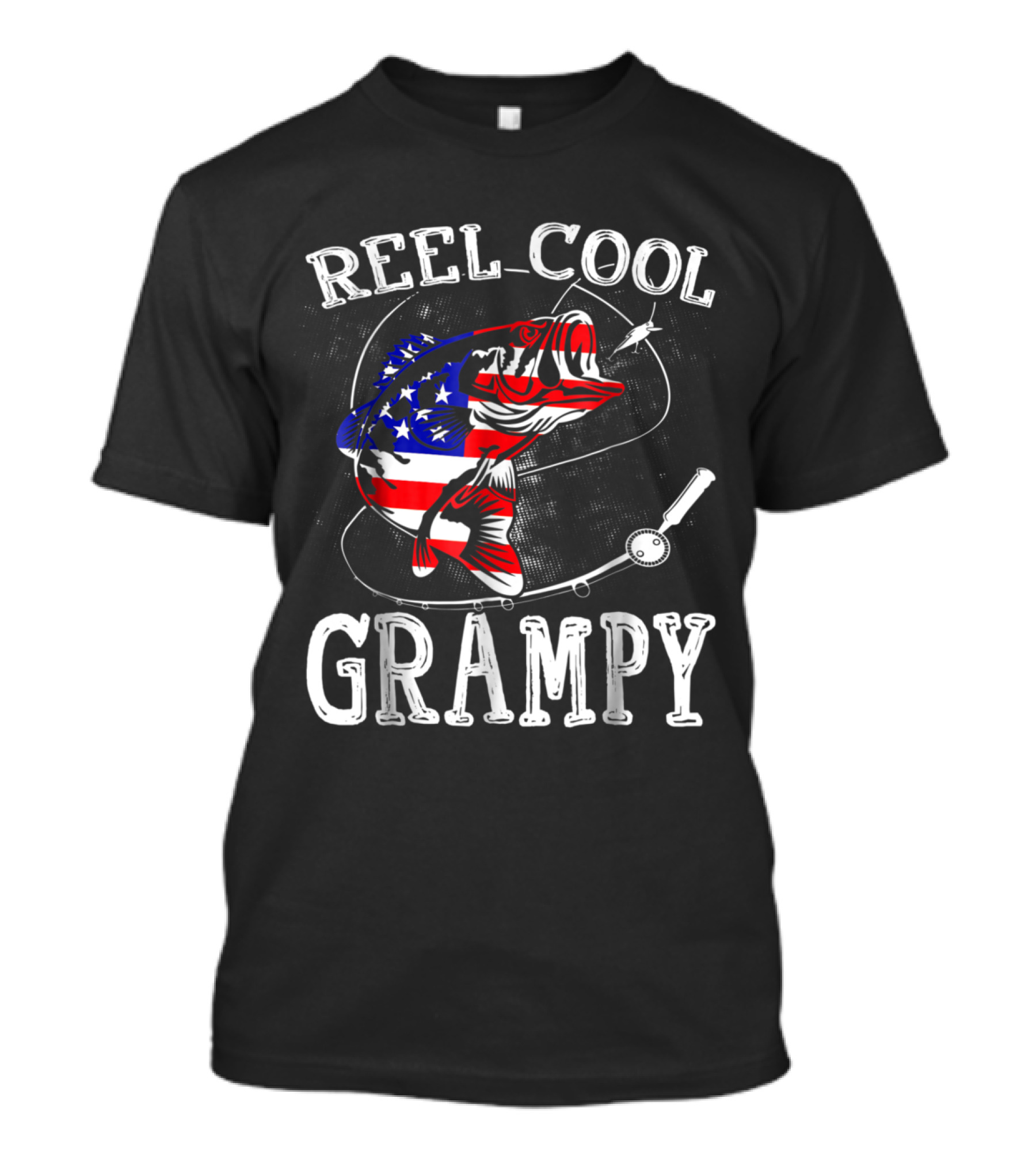 Reel Cool Grampy 4th July USA Patriotic Fishing Humor T-Shirt