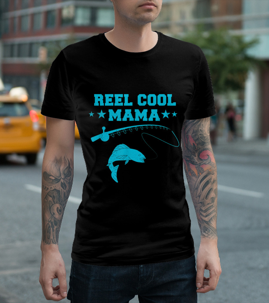 Reel Cool Mama Fishing Rod and Fish T-Shirt