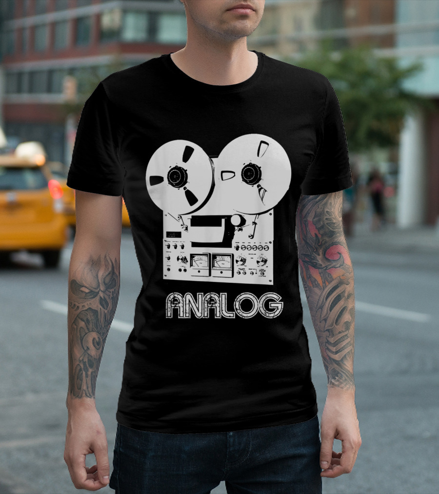 Analog Reel To Reel Tape Recorder Graphic Icon T-Shirt