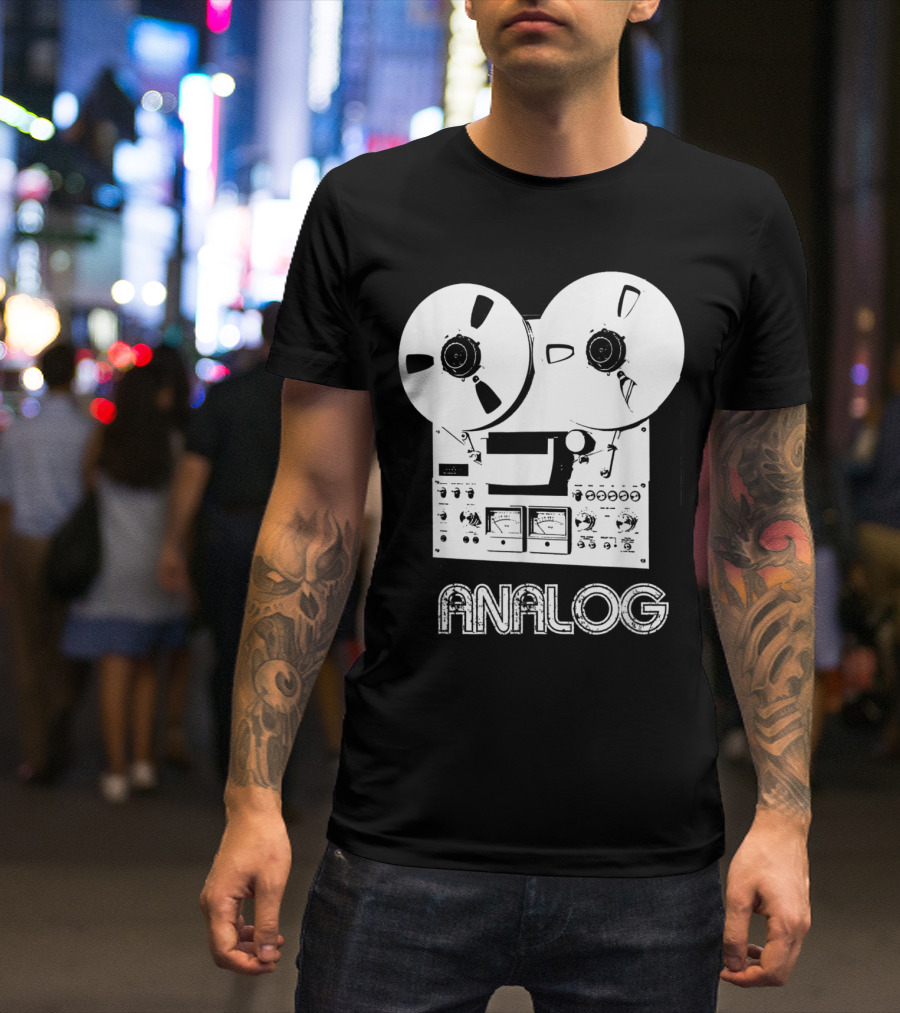 Analog Reel To Reel Tape Recorder Graphic Icon T-Shirt