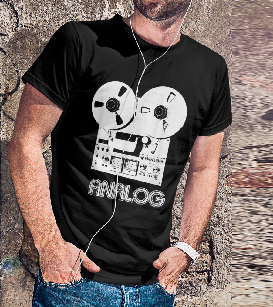 Analog Reel To Reel Tape Recorder Graphic Icon T-Shirt