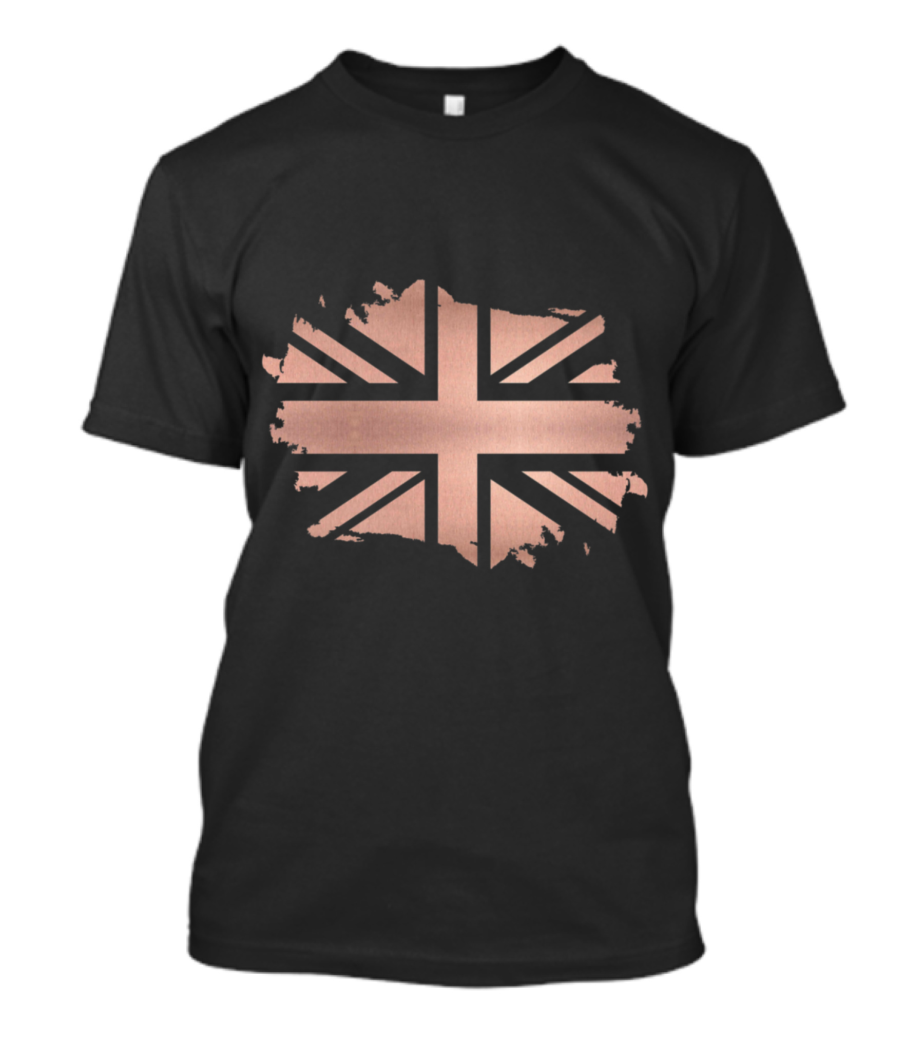 UK Flag Rose Gold Distressed United Kingdom T-Shirt