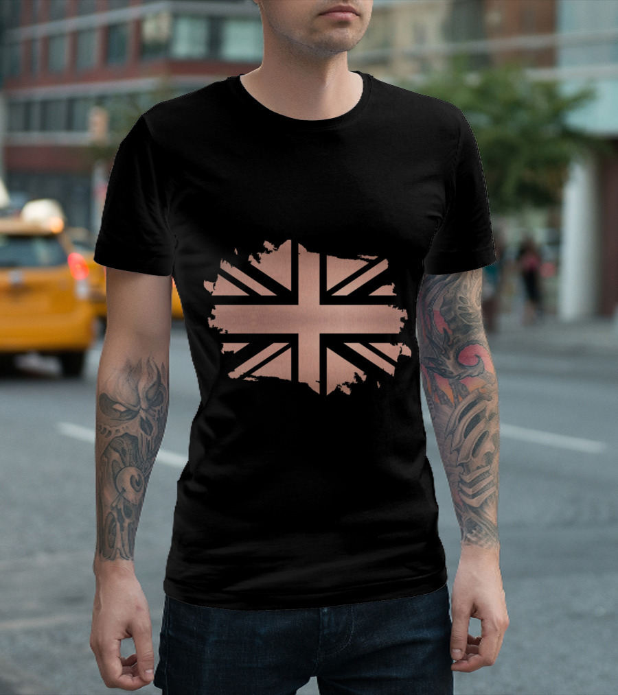 UK Flag Rose Gold Distressed United Kingdom T-Shirt