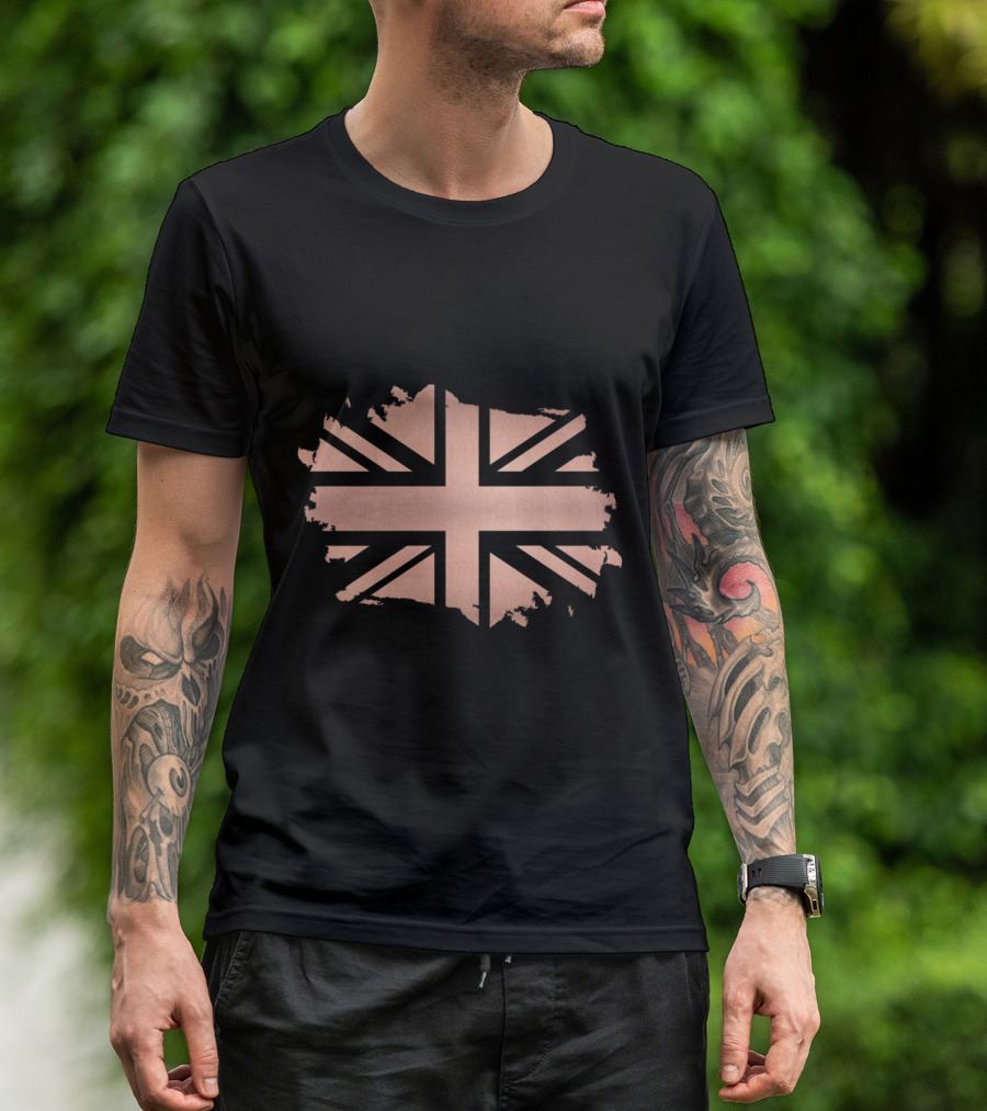 UK Flag Rose Gold Distressed United Kingdom T-Shirt