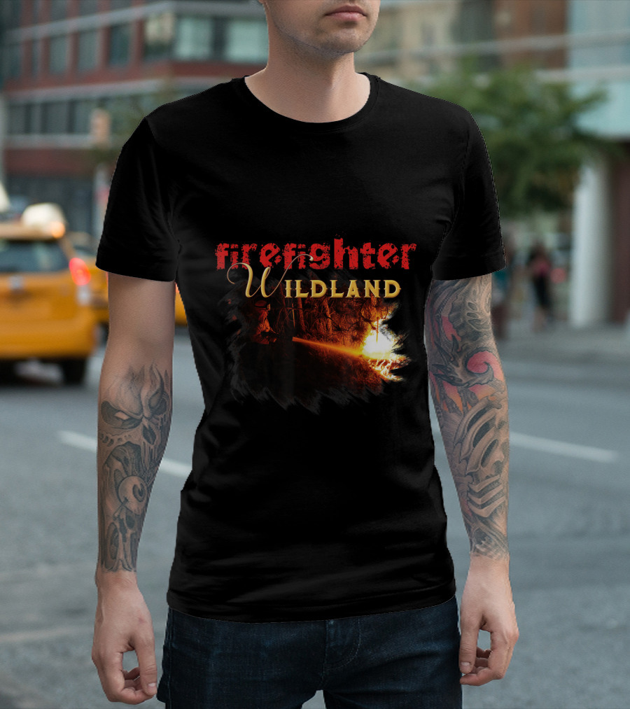 Firefighter Wildland with Flame Imagery T-Shirt