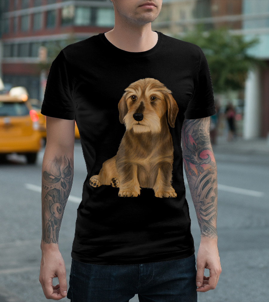 Wirehaired Dachshund Sitting Dog T-Shirt