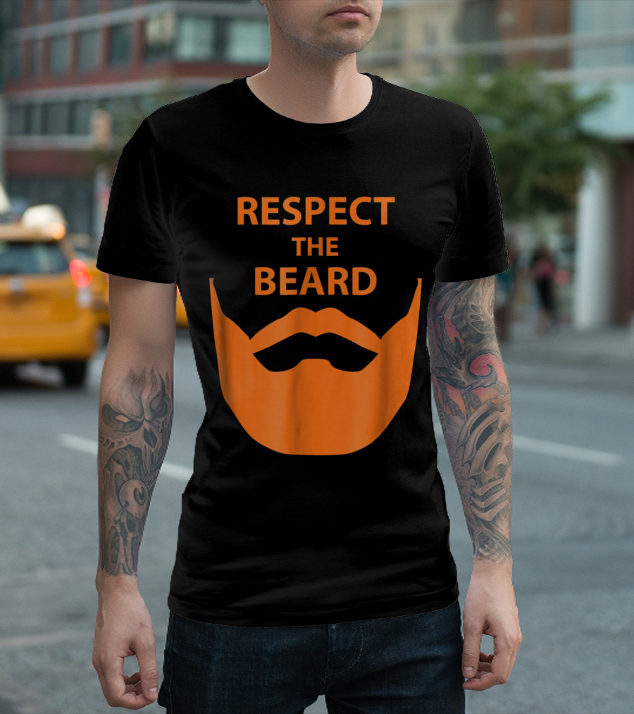Respect The Beard Iconic Ginger Facial Hair T-Shirt