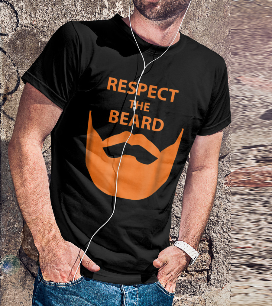 Respect The Beard Iconic Ginger Facial Hair T-Shirt