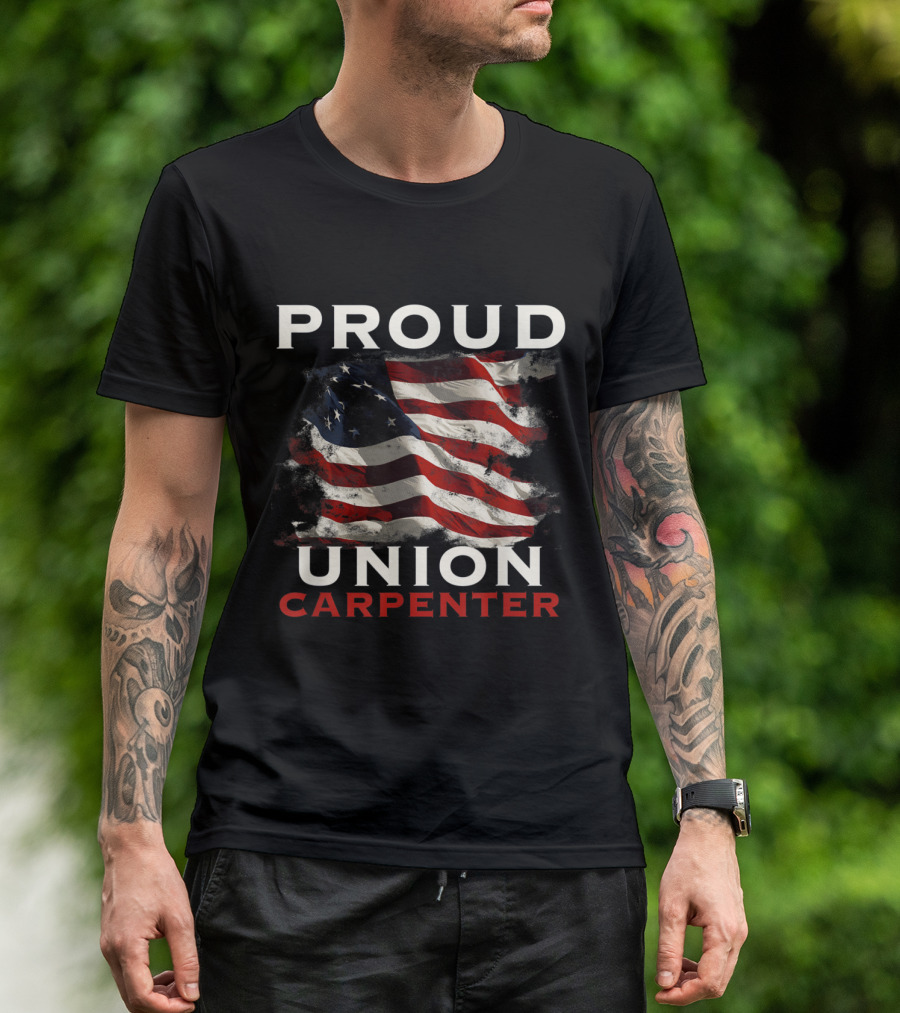 Proud Union Carpenter American Flag T-Shirt
