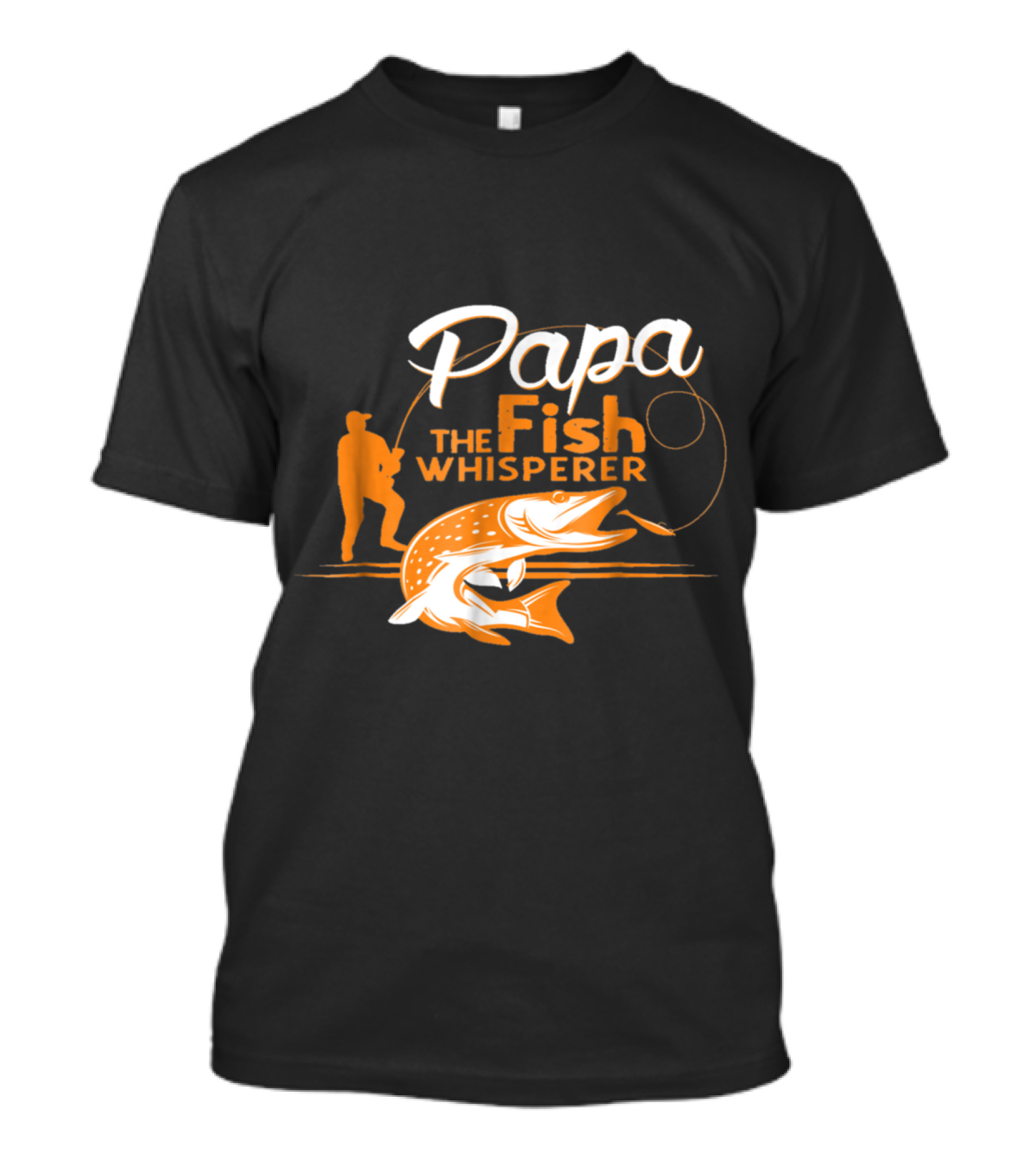 Papa The Fish Whisperer With Fisherman And Hooked Fish T-Shirt
