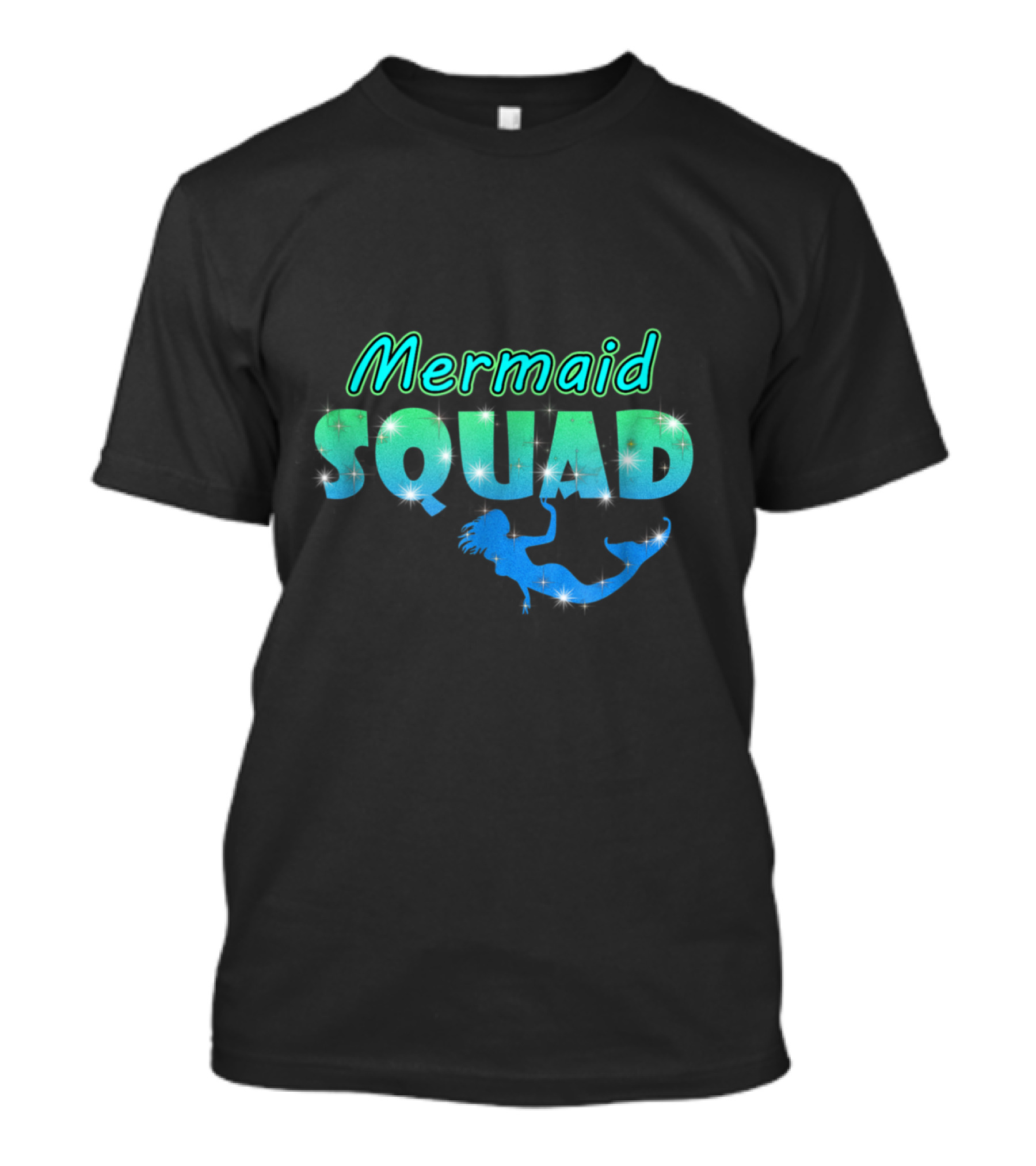Mermaid Squad Glittering Ocean Theme With Silhouette Of Mermaids T-Shirt