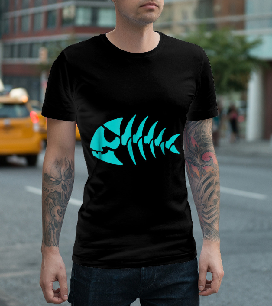Pastafarian Jolly Pirate Fish Skeleton T-Shirt