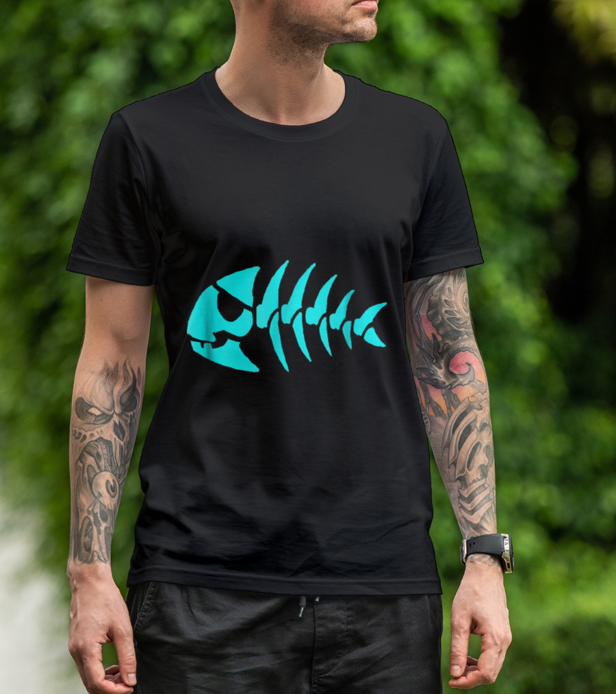 Pastafarian Jolly Pirate Fish Skeleton T-Shirt