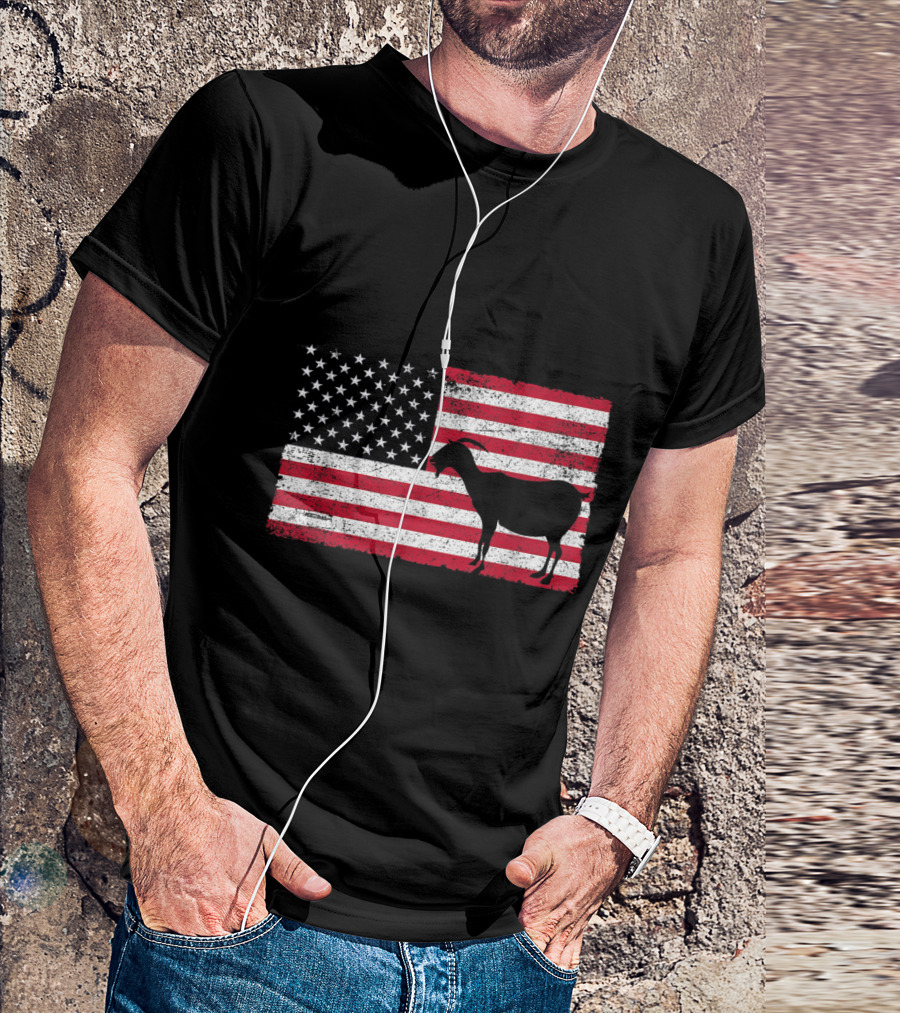 Patriot Goat USA American Flag Fourth Of July Independence Day T-Shirt