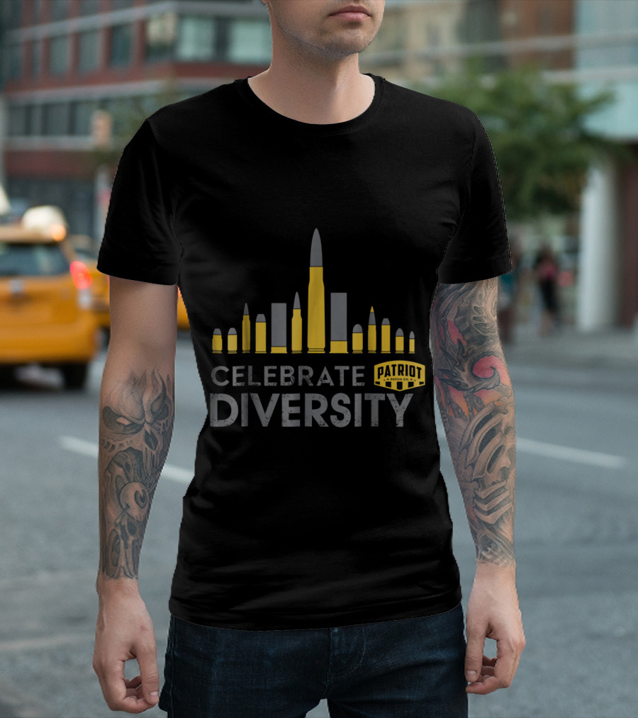 Celebrate Diversity Patriot Patch Co Variety Of Bullet T-Shirt