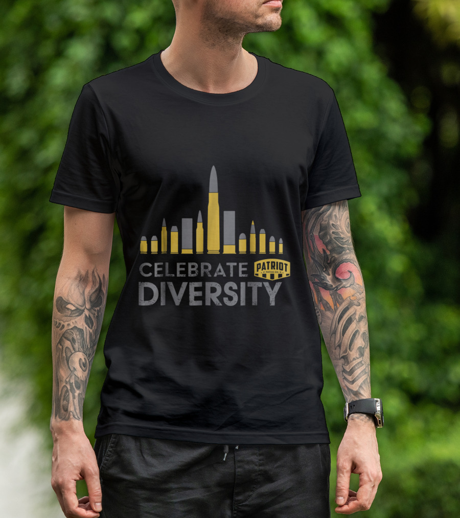 Celebrate Diversity Patriot Patch Co Variety Of Bullet T-Shirt